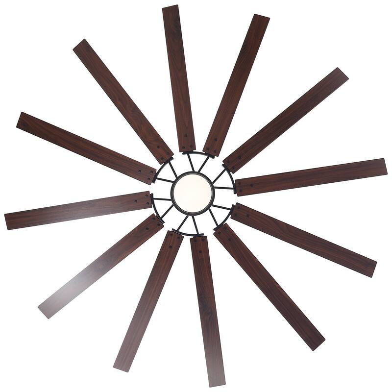 72"/80" Large Windmill Ceiling Fan with Light and Remote(12 Reversible Blades)