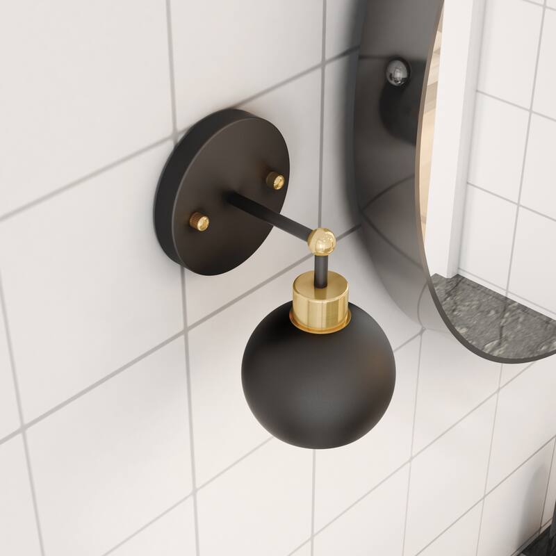 OROMA HOME Hannes 1-Light Dome Shade Dimmable Metal Bathroom Vanity Sconce