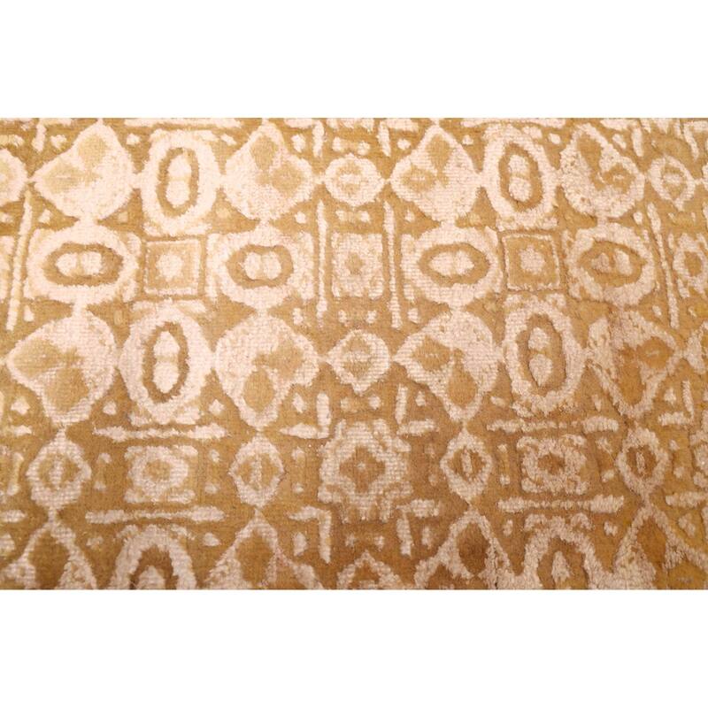 ECARPETGALLERY Hand-knotted Heritage Dark Gold Silk, Wool Rug - 7'6 x 9'7