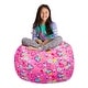 preview thumbnail 104 of 192, Kids' Stuffed Animal Storage Bean Bag Chair Cover or Toy Organizer 38 Inches Large - Canvas Multi-colored Hearts on Pink