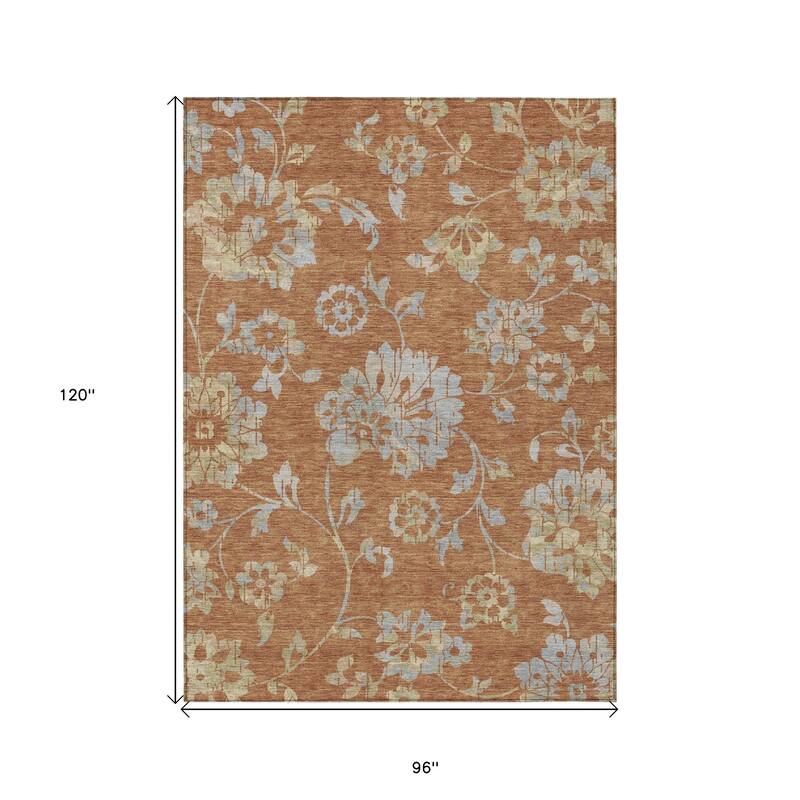 HomeRoots Floral Transitional Rectangle Outdoor Rug