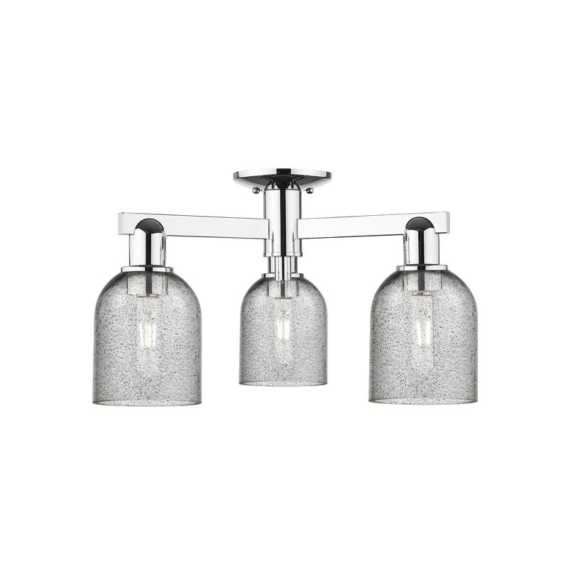 Innovations Lighting Endless Possibilities Arcadia - Caledonia - 3 Light 23" Semi-Flush Mount with Charcoal Shade - Charcoal/Polished Chrome