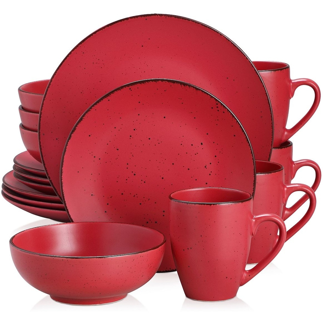 Gibson Elite Lilith Transparent Glaze 16 Piece Dinnerware Set Blue