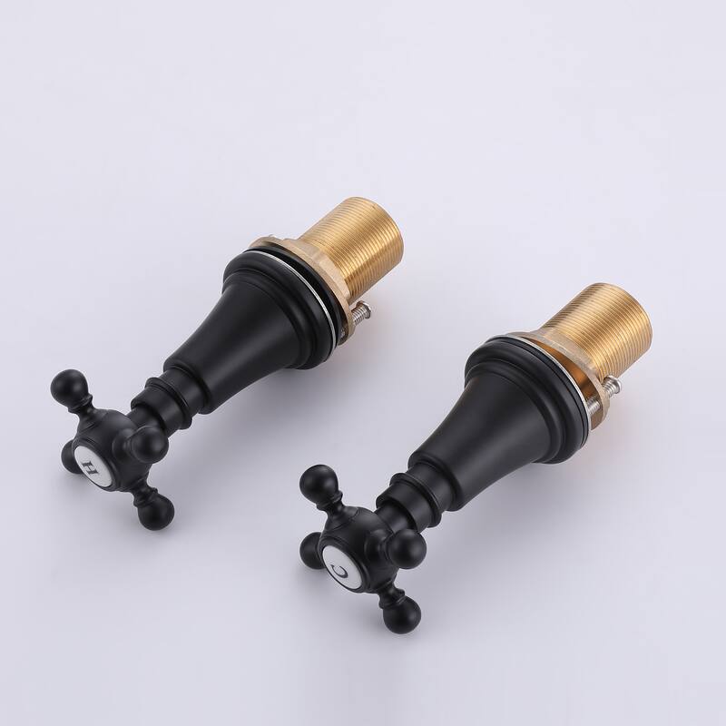 7.9"H Solid Brass Widespread 2-Handle Bathroom Sink Faucet