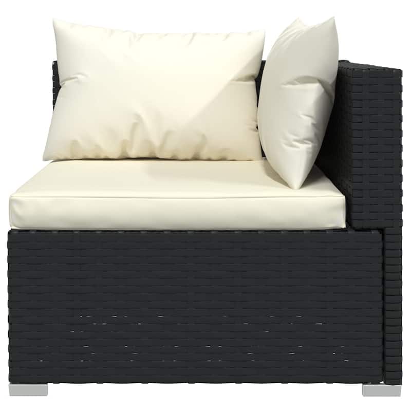 vidaXL Patio Lounge Set Outdoor Sectional Sofa Set Table Garden Poly Rattan - 27.6" x 27.6" x 23.8"