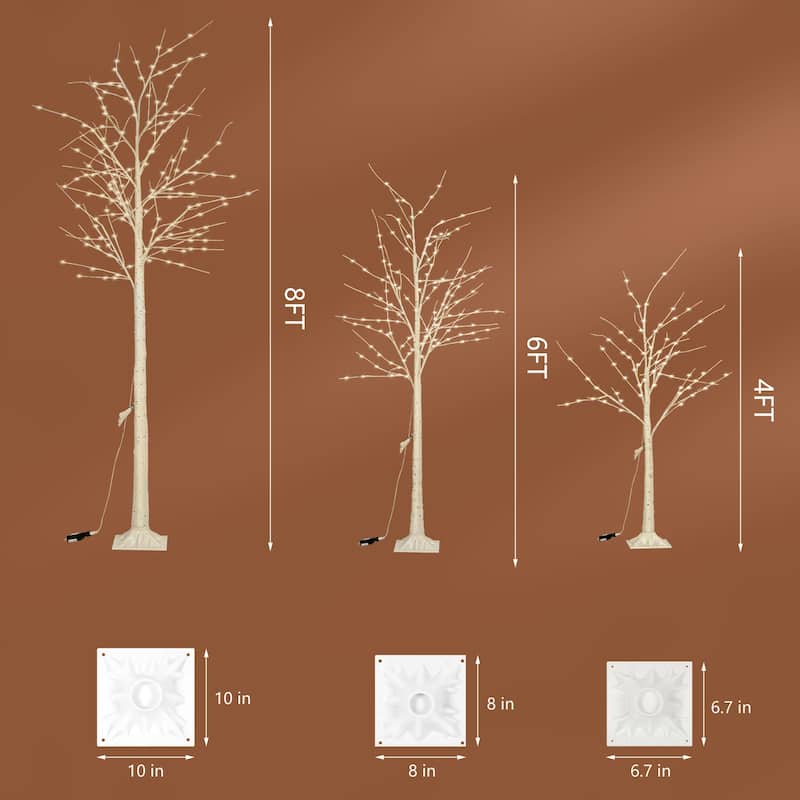 LED Lighted Birch Tree with Fairy Lights for Decoration Inside Outside