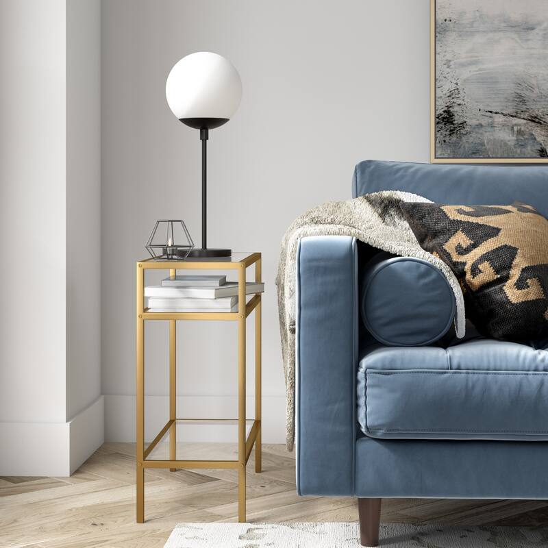 Sivil Rectangular Side Table - Brass