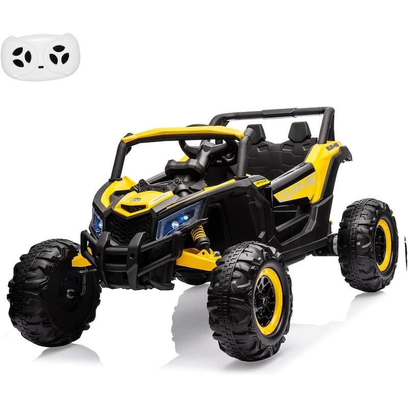 24V 2 Seater Ride on UTV Car for Big Kids - Yellow
