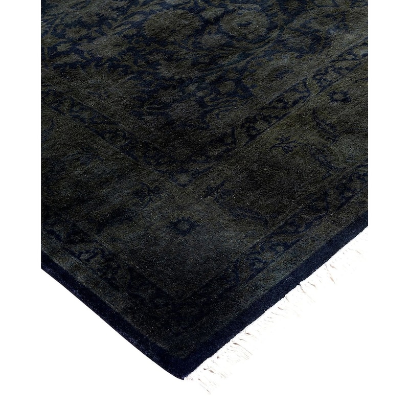 Fine Vibrance One-of-a-Kind Hand-Knotted Area Rug - Black, 4' 8" x 7' 6" - 4' 8" x 7' 6"