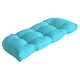 preview thumbnail 5 of 16, Arden Selections Outdoor 18 x 41.5 in. Wicker Settee 18 in L x 41.5 in W x 5 in H - Pool Blue Leala