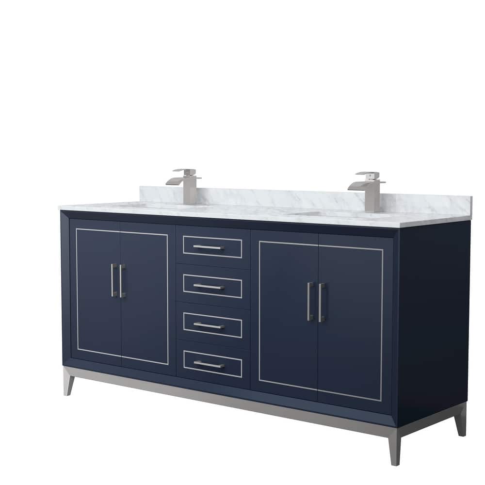 Marlena 72-Inch Double Vanity Set, Carrara Marble Top