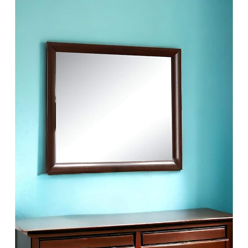 HomeRoots 35" Espresso Wood Framed Mounted Dresser Mirror - 39' X '35' X '1 - 39' X '35' X '1 - Espresso