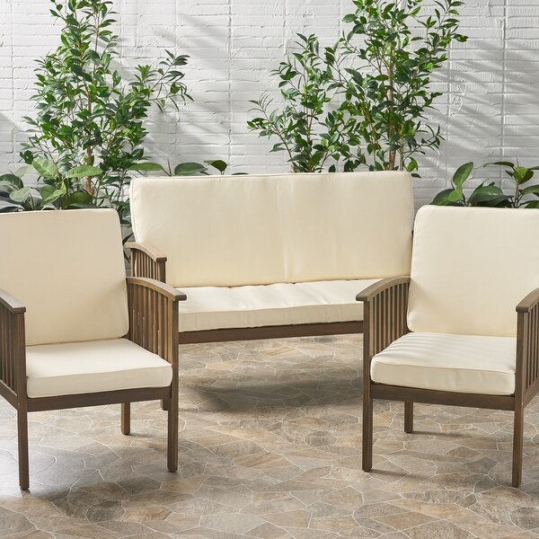 Coesse Outdoor Water Resistant Fabric Loveseat and Club Chair Cushions by Christopher Knight Home. Opens flyout.