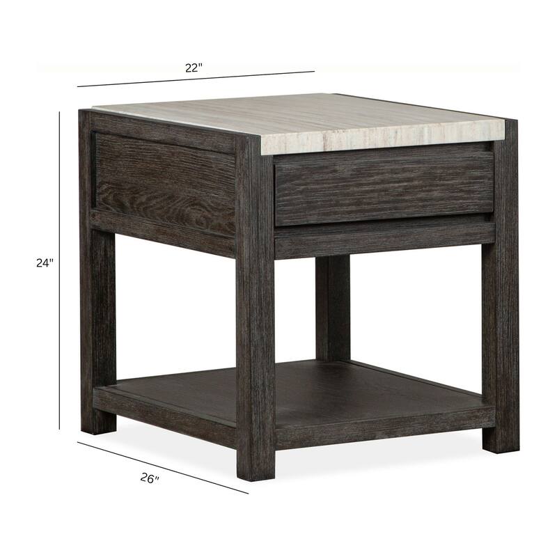 Magnussen Home Plum Creek Ravenwood Black Rectangular End Table - 22''W x 26''D x 24''H