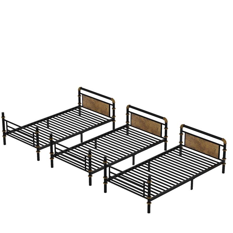 Twin Size Detachable Heavy Duty Metal Twin Quad Bunk Bed for 4 Kids