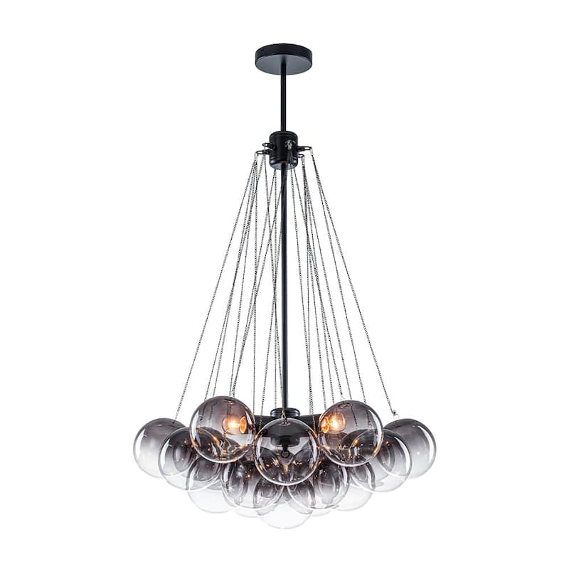 Dramatic 3-Light Gradient Transparent Glass Bubble Chandelier - 15.7 in