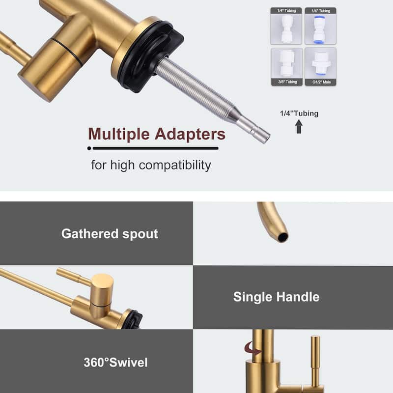WOWOW Modern-Style Three-Function Pull-Down Kitchen Faucet with Filter Faucet
