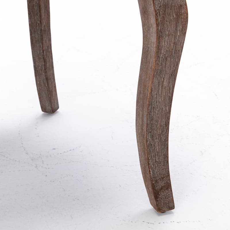 Ultra Side Dining Chair with Thickened Fabric and Solid Wood Legs, Bronze Nail Head, Set of 2