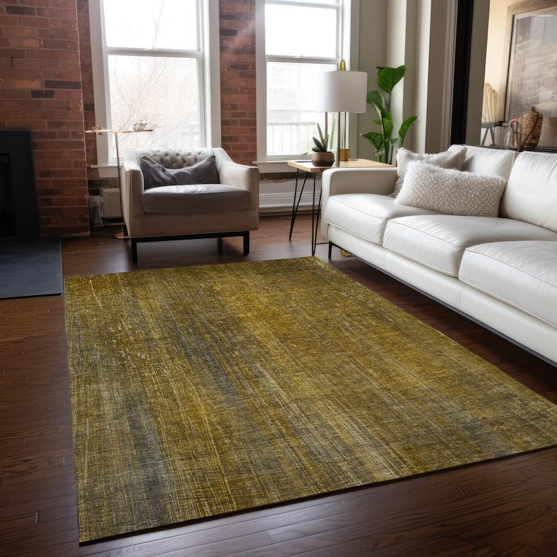 Machine Washable Indoor/ Outdoor Ombre Solid Chantille Rug