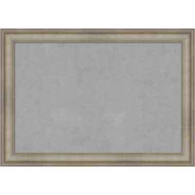Amanti Art Mezzanine Antique Silver Narrow Framed Magnetic Board