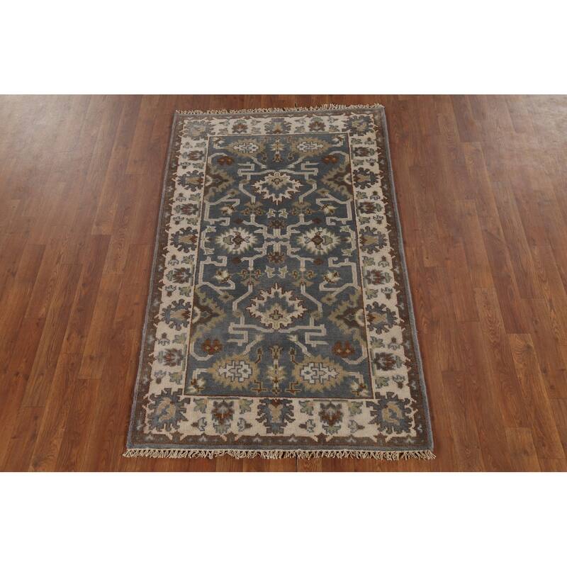 All-Over Oushak Indian Accent Rug Handmade Wool Carpet - 3'3"x 5'5"