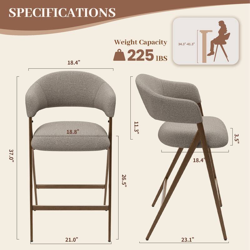 RENEWLINE Bar Stools Height Counter Stools with Backrest&Footrest