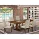 preview thumbnail 44 of 44, 7-Pc Kitchen Dinning Set with Rectangle Table and Parson Chairs - Distressed Jacobean Finish (Color Option) LAEL7-88-05