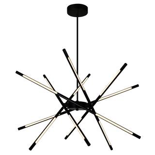 Oskil Integrated LED 31in Black Chandelier