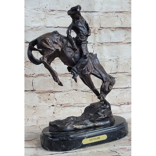 Outlaw By Frederic Remington Western Bronze Statue Sculpture