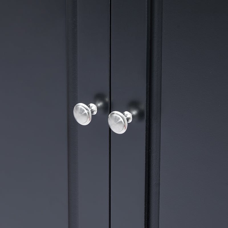 Double Door Bathroom Storage Cabinet Tall Bathroom Storage Cabinet with 3 Drawers Moisture-Resistant Cabinet