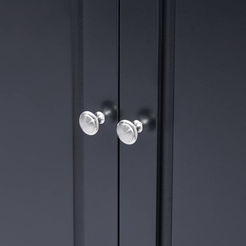 Tall Storage Cabinet with Three Drawers for Bathroom/Office, Black