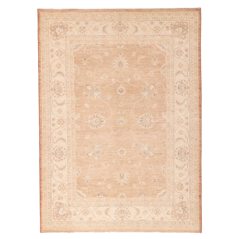 ECARPETGALLERY Hand-knotted Peshawar Oushak Brown Wool Rug - 5'7 x 7'8