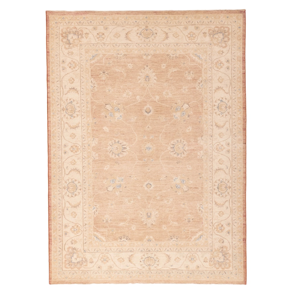 ECARPETGALLERY Hand-knotted Peshawar Oushak Brown Wool Rug - 5'7 x 7'8