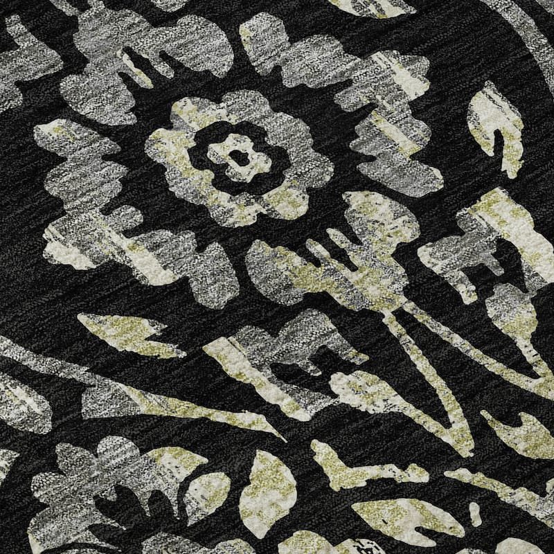 Premium Washable Super Soft Floral Damask Mayfield Rug