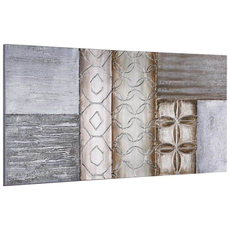 Stacked 1 Textured Metallic Hand Painted Canvas Wall Art