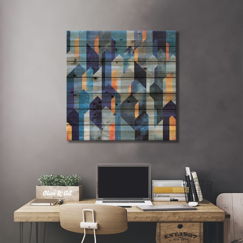 Kyanite & Salt Stone Print On Wood by Elisabeth Fredriksson - Multi-Color