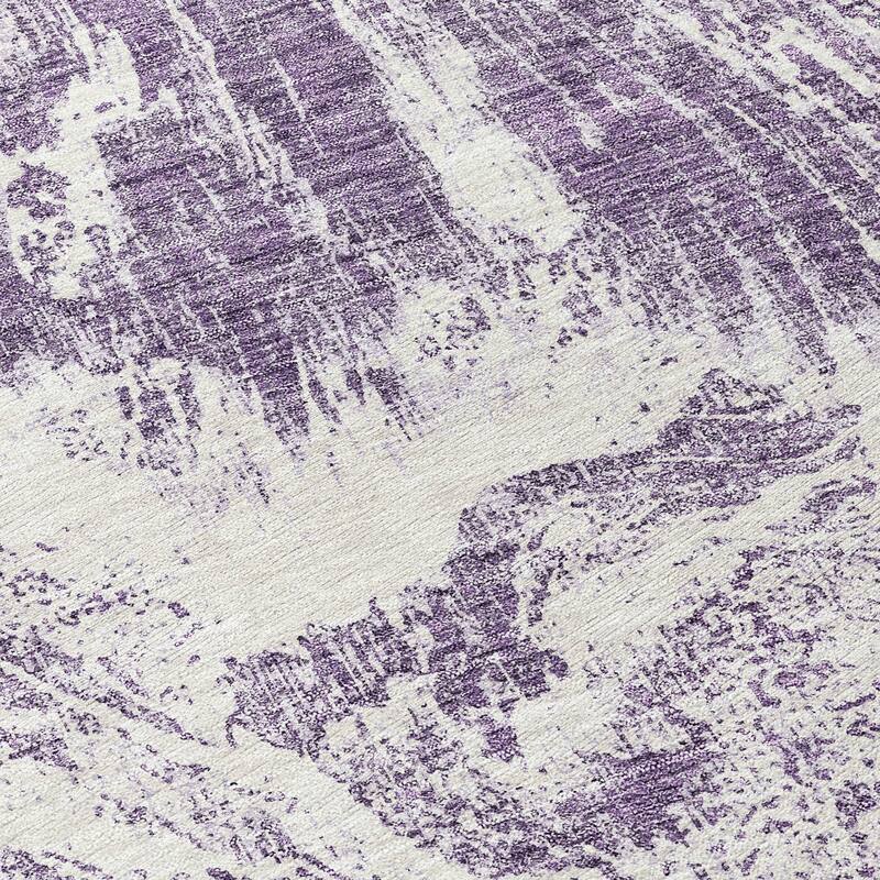 Machine Washable Indoor/ Outdoor Modern Abstract Chantille Rug