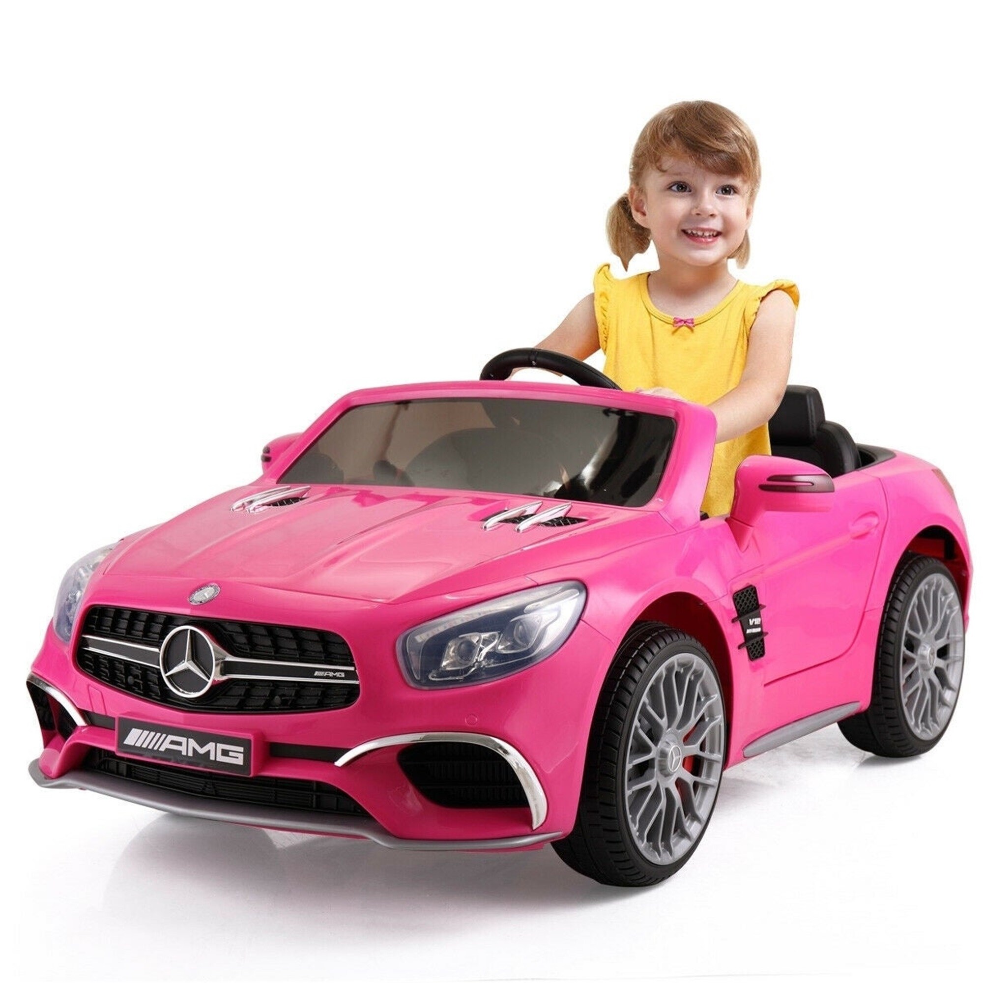 pink ride on mercedes