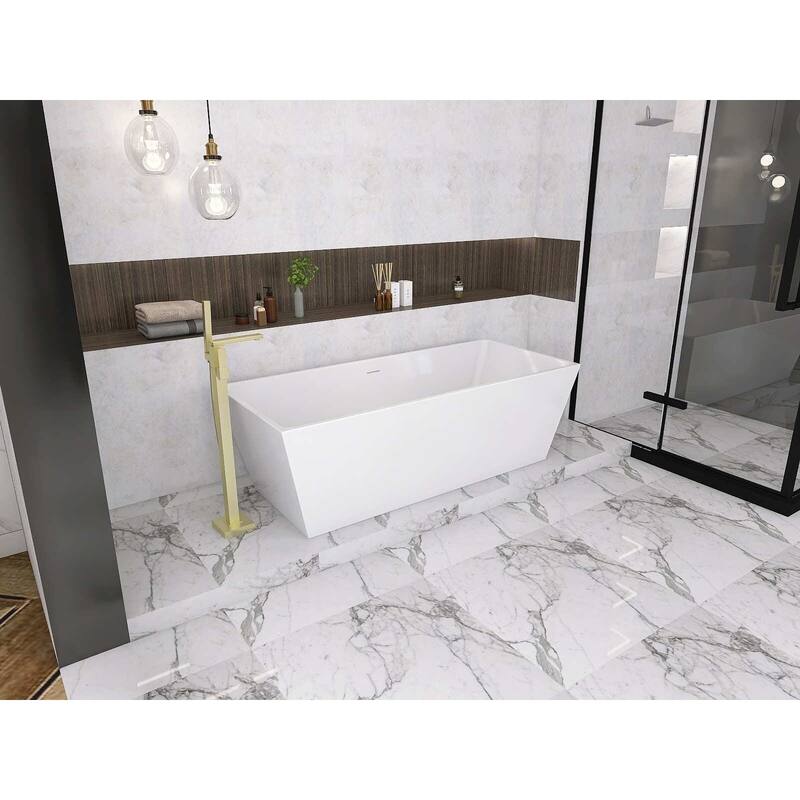 Timothy Soaking Rectangular Bathtub in Glossy White