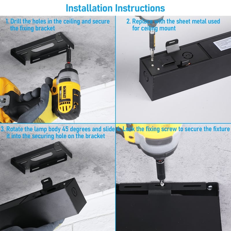 Ceiling Mount Kit for LED Linear Lights, SPCC Steel Bracket
