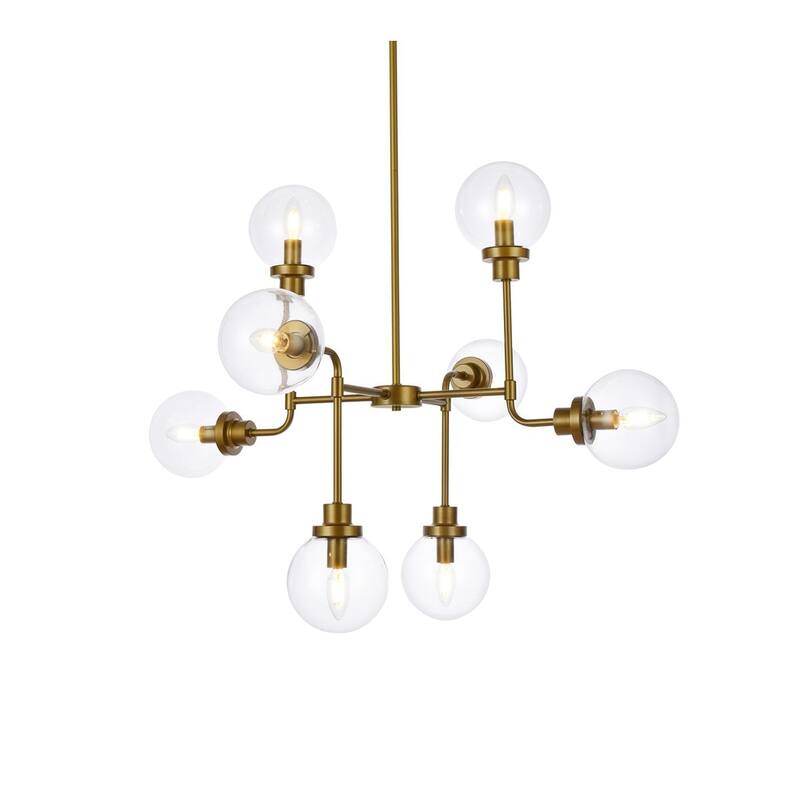 Hope 8 Light Pendant in with clear shade - 36 Inch