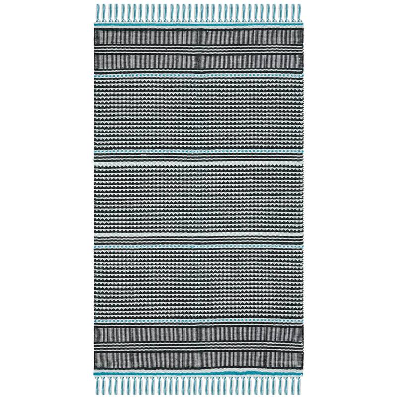 SAFAVIEH, Handmade Flatweave Montauk Susse Casual Cotton Rug - 3' x 5' - Turquoise/Multi