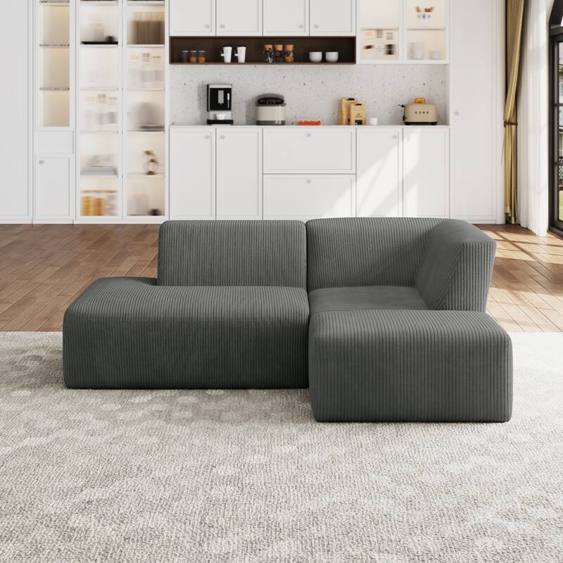 Oversized Corduroy Modular Sectional Fabric Sofa Set