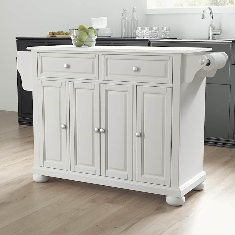 Crosley Alexandria Granite Top Full Size Kitchen Island/Cart - 52"w x 18"d x 34"H