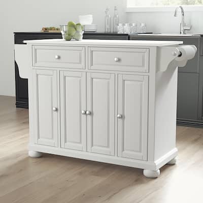 Crosley Alexandria Granite Top Full Size Kitchen Island/Cart - 52"w x 18"d x 34"H