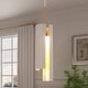 preview thumbnail 11 of 18, Black White 1-Light Modern Brass Gold LED Pendant Light Fixture for Kitchen Island - 3 x 3 x 14.3 White