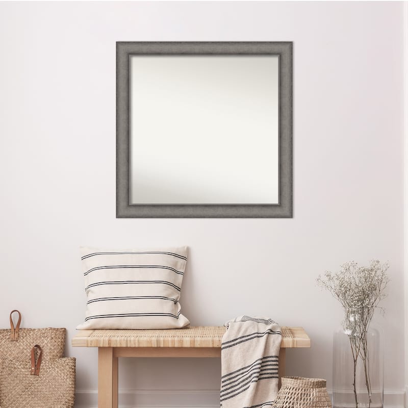Burnished Concrete Non-Beveled Wood Framed Wall Mirror - Burnished Concrete