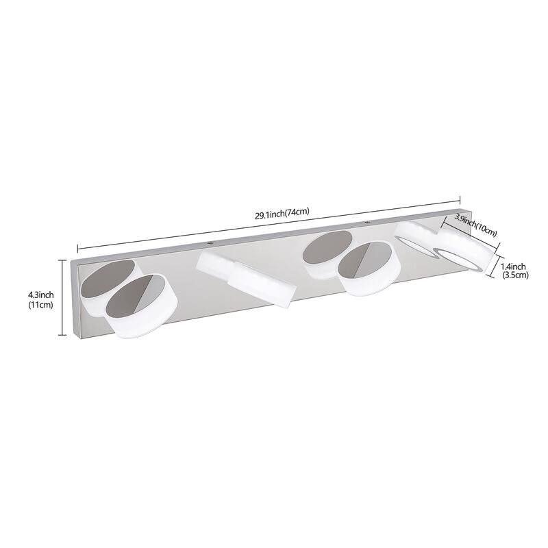 29" Modern 4-Light LED Vanity Light,Bathroom Wall Light Fixture for Mirror, Shower, and Bathroom Decor