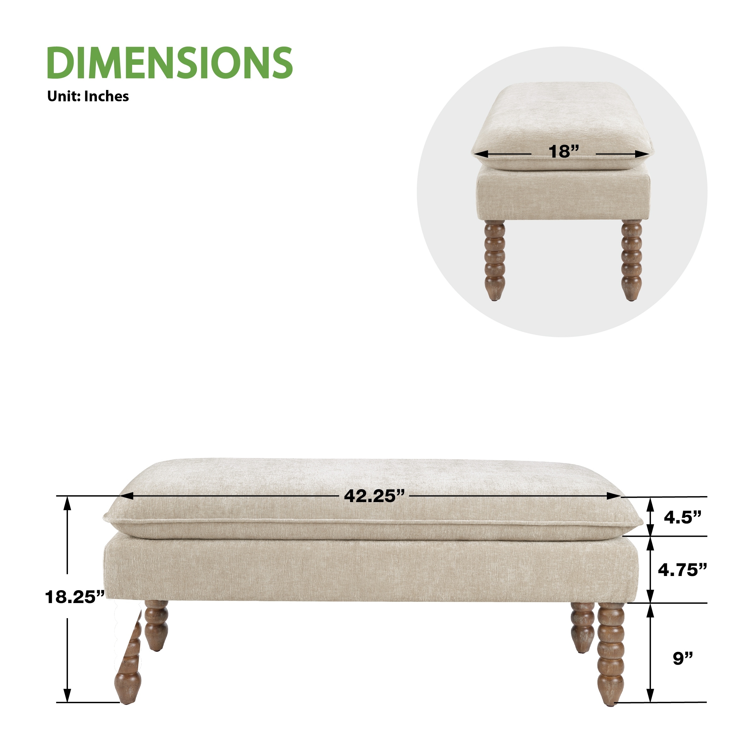 Selina Pillow Top Bench
