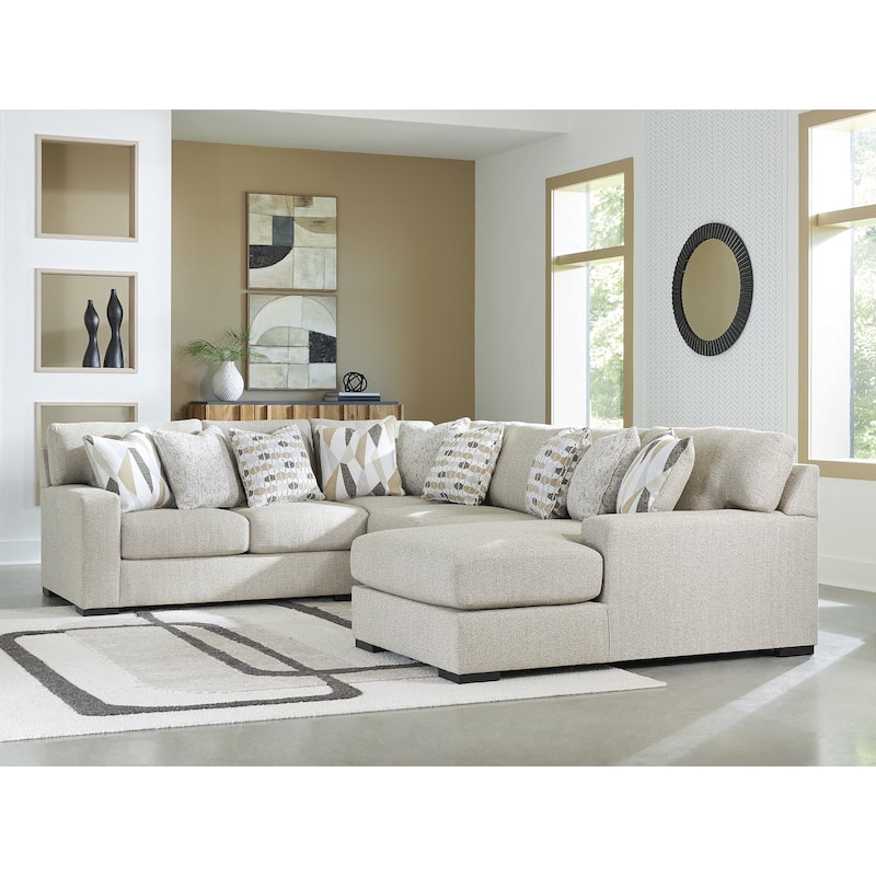 Signature Design by Ashley Laurelgrove White 4-Piece Sectional with Chaise - Left Facing